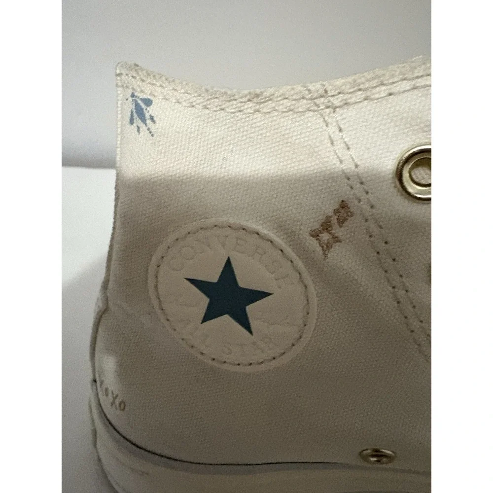 Converse All Star Lift Platform Canvas High Top Cream/Cocoon Blue Sz 6
